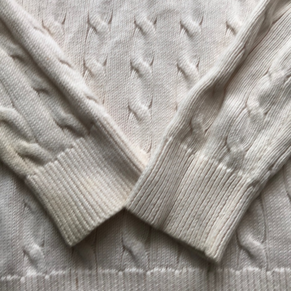 Lauren Ralph Lauren Cream Cable Pullover Sweater - Picture 3 of 4